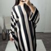 ABAYA OVERSIZE À RAYURE